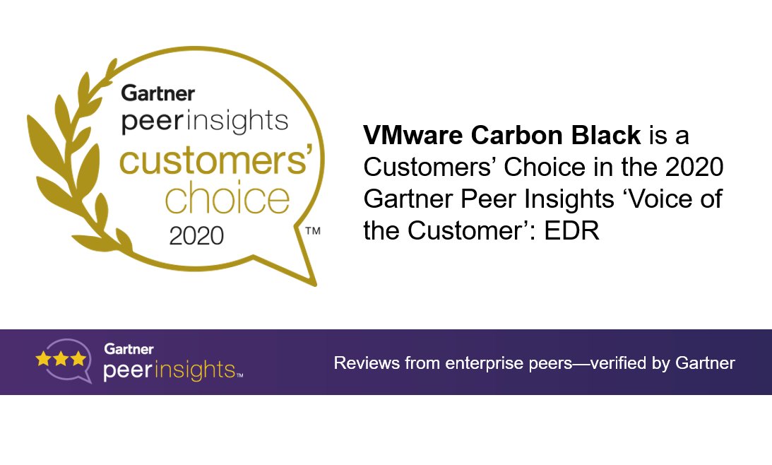 VMware Carbon Black 獲選為 Gartner Peer Insights Voice of the Customer的EDR